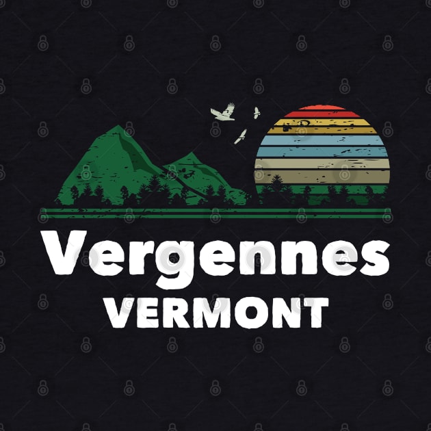 Mountain Sunset Flying Birds Outdoor Vergennes Vermont by greenrepublicmerch